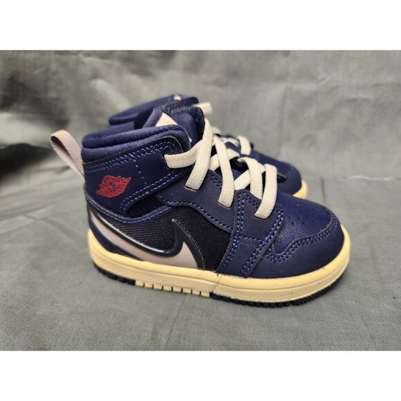 Nike Toddlers Jordan 1 Mid Easyon (PS) Sneakers Slip-On Navy Size 6 NEW IN BOX! - Picture 9 of 10